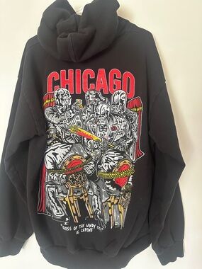 Chicago Graphic Black Hoodie - Streetwear Pullover